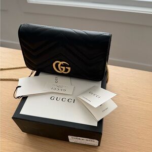 Gucci marmot 2.0 Black Quilted Leather Shoulder Bag